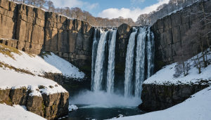 découvrez la cascade secrète de l’aubrac, à seulement 15 minutes à pied, et émerveillez-vous devant ce spectacle hivernal enchanteur au cœur d'une nature préservée.